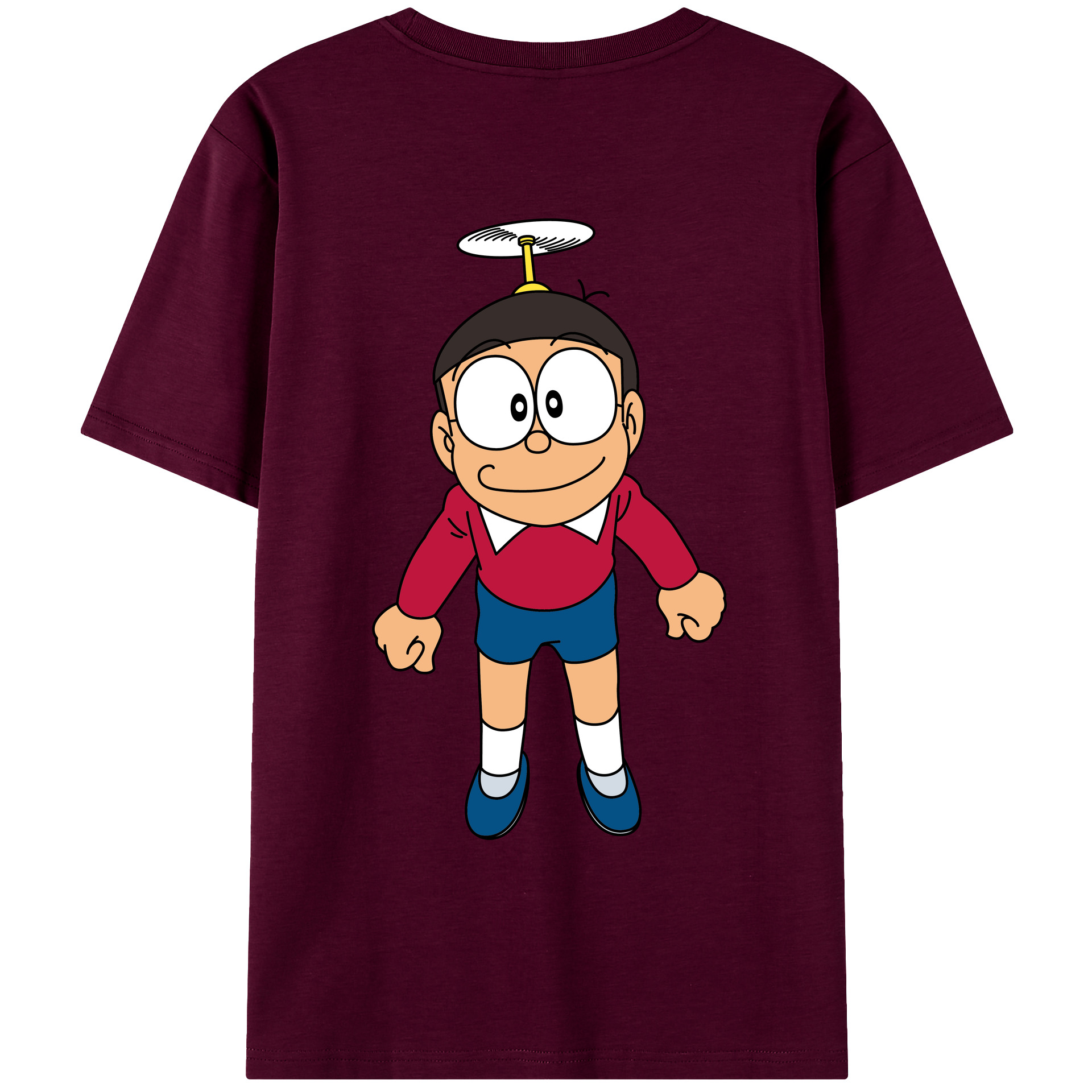 （画像用） ドラえもん 野比 のび太 Doraemon Nobita Nobi レディース半袖Tシャツ(バックプリント)